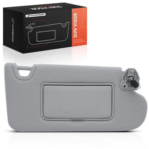 Passenger Gray Sun Visor with Mirror & Light for 2013-2018 Nissan Altima