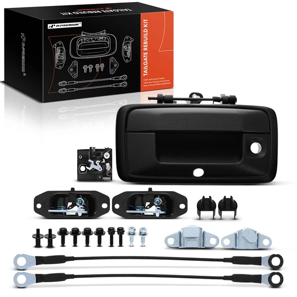 Metal Tailgate Hardware Rebuild Kit with Cable for 2016-2019 Chevrolet Silverado 3500 HD