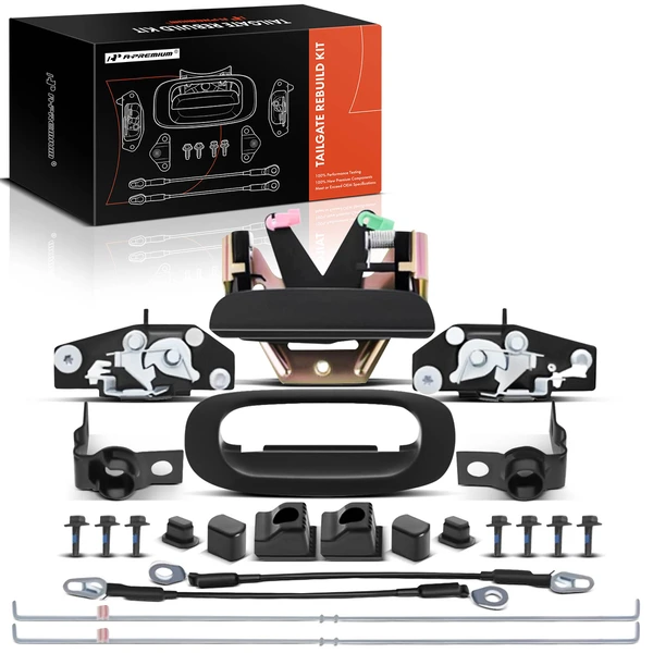 Tailgate Hardware Rebuild Kit with Cable & Rods for 1997-2010 Dodge Dakota