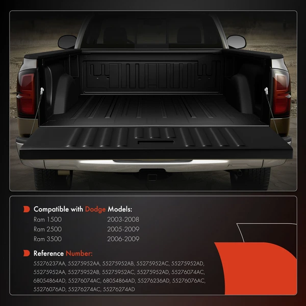 Metal Tailgate Hardware Rebuild Kit with Cable for Dodge Ram 1500 2003-2008 2500 3500