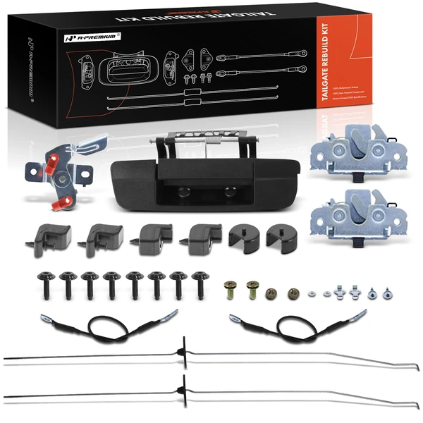 26 Pcs Tailgate Hardware Rebuild Kit with Cable & 2 Rods for 2009 Dodge Ram 1500
