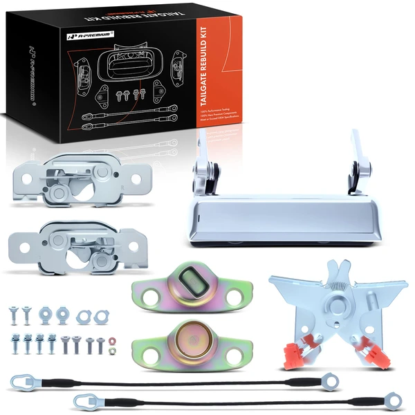 Metal Tailgate Hardware Rebuild Kit with Cable for 1988-1996 Ford F-150