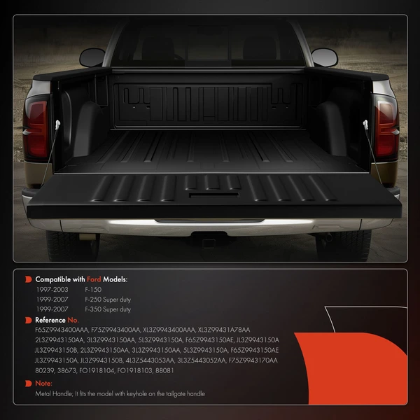 Metal Tailgate Hardware Rebuild Kit with Cable & Rods for Ford F150 F250 Super Duty