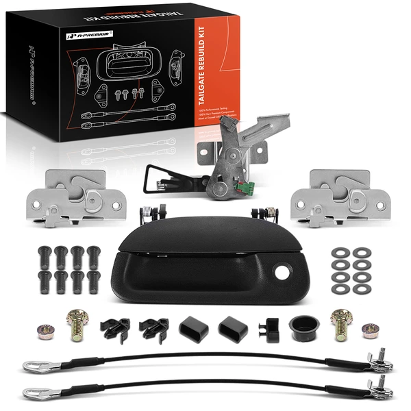 Metal Tailgate Hardware Rebuild Kit with Cable for 1999-2007 Ford F-350 Super Duty