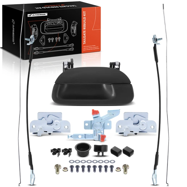 Metal Tailgate Hardware Rebuild Kit with Cable & Rod for 1999-2002 Ford F-250 Super Duty