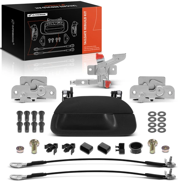 Metal Tailgate Hardware Rebuild Kit with Cable for 1999-2002 Ford F-250 Super Duty