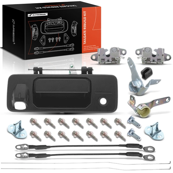 Metal Tailgate Hardware Rebuild Kit with Cable & Rod for 2016-2023 Toyota Tacoma
