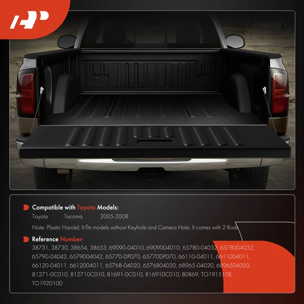 Rear Tailgate Hardware Rebuild Kit with Cable & Rods for Toyota Tacoma 2005-2008