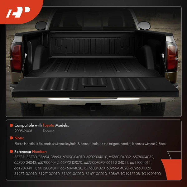 Rear Tailgate Hardware Rebuild Kit with Cable for Toyota Tacoma 2005-2008