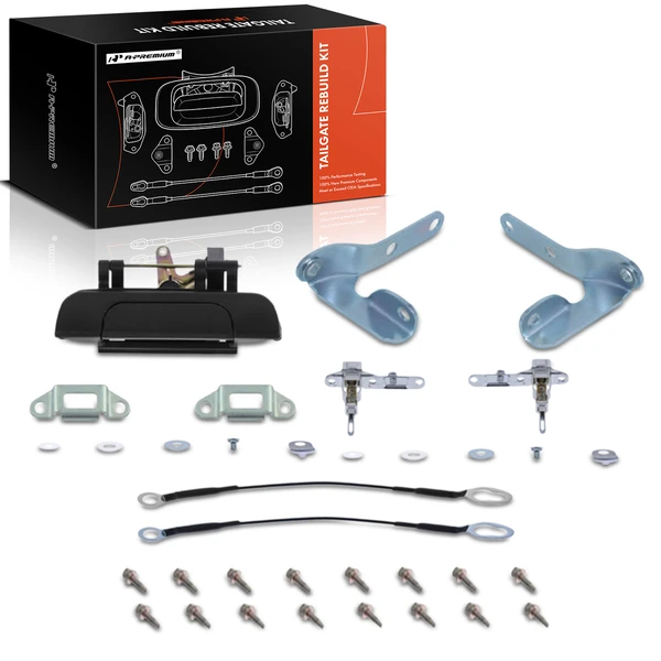 Metal Tailgate Hardware Rebuild Kit with Cable for Toyota Tacoma 1995-2004