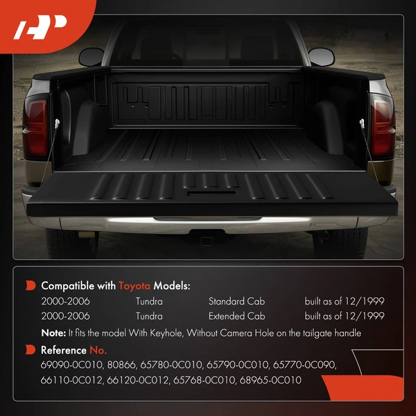 Metal Tailgate Hardware Rebuild Kit with Cable & Rods for Toyota Tundra 2000-2006