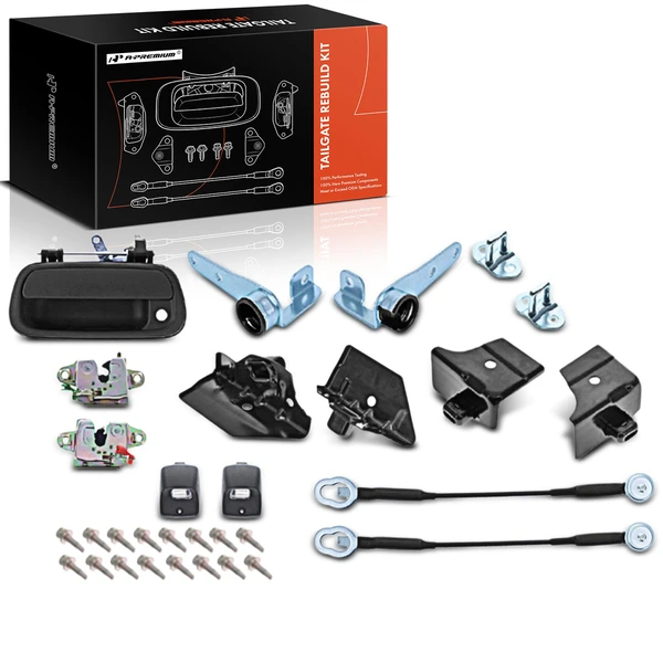 Metal Tailgate Hardware Rebuild Kit with Cable for Toyota Tundra 2000-2006
