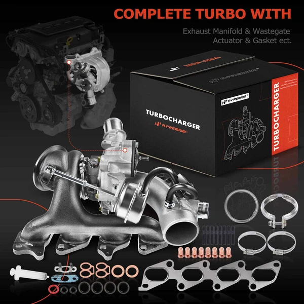 Complete Turbocharger & Installation Kit GT1446MZGL Model A14NET Engine A-Premium 0APTBC001