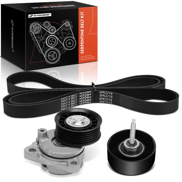 3 Pcs Serpentine Belt Drive Component Kit for Ford Focus 2005-2006 L4 2.0L GAS