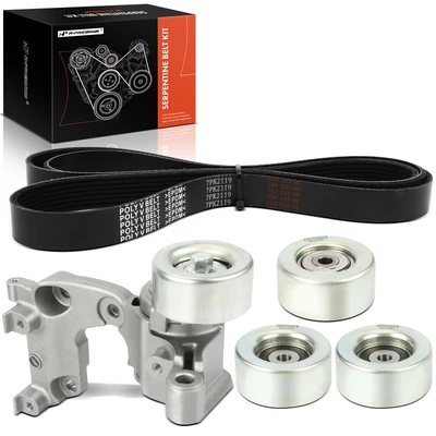 5 Pcs Serpentine Belt Drive Component Kit