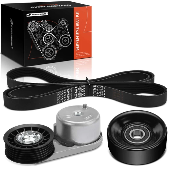 3 Pcs Serpentine Belt Drive Component Kit for Ford Mustang 2005-2010 V6 4.0L GAS