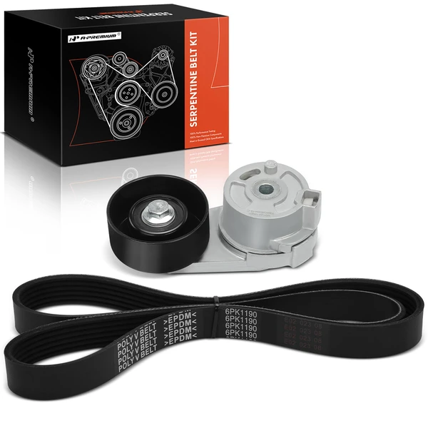 2 Pcs Serpentine Belt Drive Component Kit for Cadillac CTS 2004-2009 STS 2005-2011