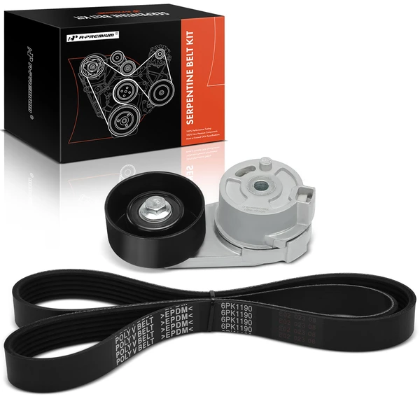 2 Pcs Serpentine Belt Drive Component Kit for Cadillac CTS 2004-2009 STS 2005-2011