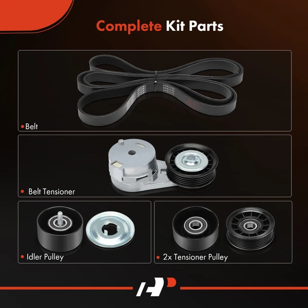 5 Pcs Serpentine Belt Drive Component Kit for Buick Terraza Chevy Uplander Pontiac
