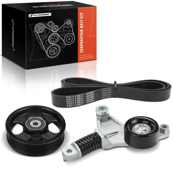 3 Pcs Serpentine Belt Drive Component Kit for Toyota Matrix 2009-2013 RAV4 Scion