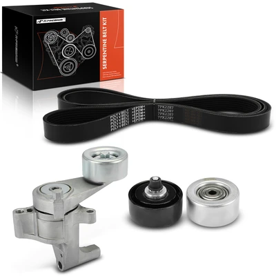 4 Pcs Serpentine Belt Drive Component Kit