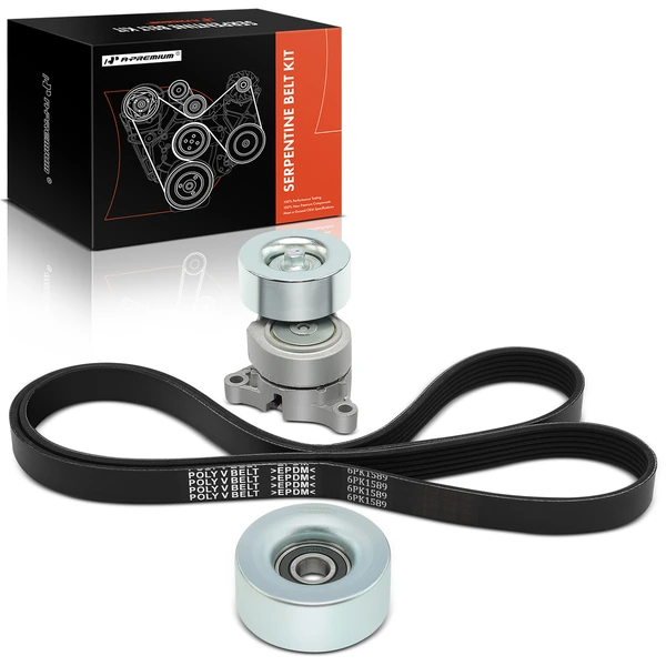 3 Pcs Serpentine Belt Drive Component Kit for Subaru Legacy 08-09 Outback 05-09