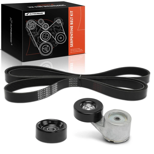 3 Pcs Serpentine Belt Drive Component Kit for Chevrolet C1500 C2500 GMC Jimmy