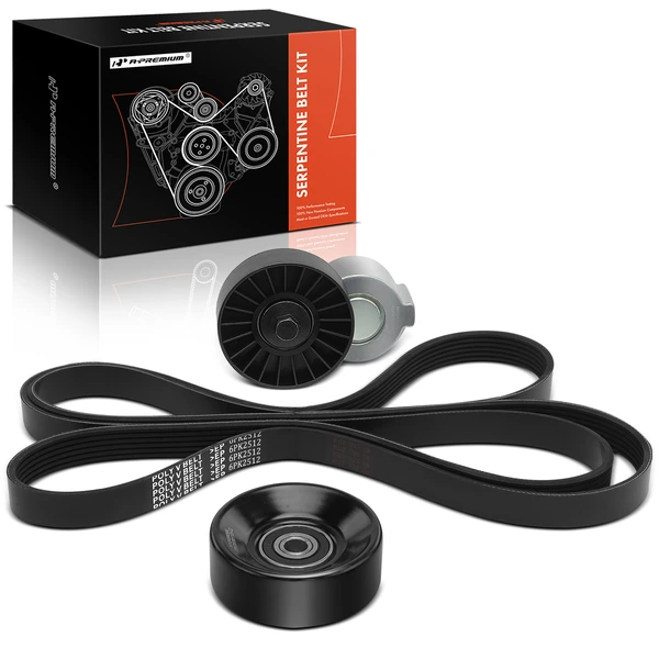 3 Pcs Serpentine Belt Drive Component Kit for 1996-2000 Dodge Caravan