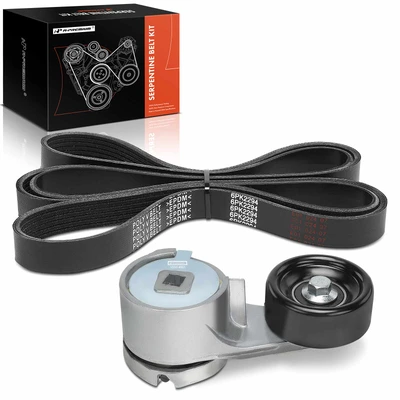2 Pcs Serpentine Belt Drive Component Kit