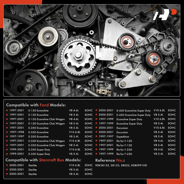 3 Pcs Serpentine Belt Drive Component Kit with Air Conditioning for Ford F-150