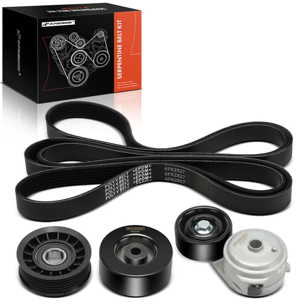 4 Pcs Serpentine Belt Drive Component Kit for Chevy Silverado 2500 HD 2001