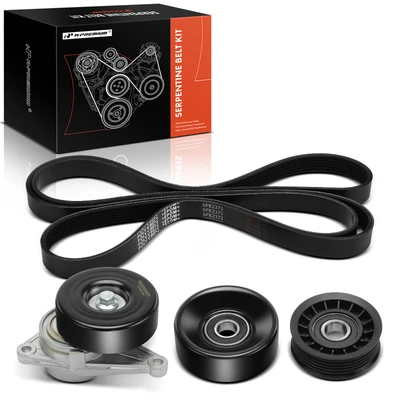 4 Pcs Serpentine Belt Drive Component Kit