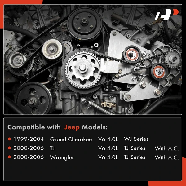 3 Pcs Serpentine Belt Drive Component Kit for Jeep Grand Cherokee 99-04 Wrangler TJ