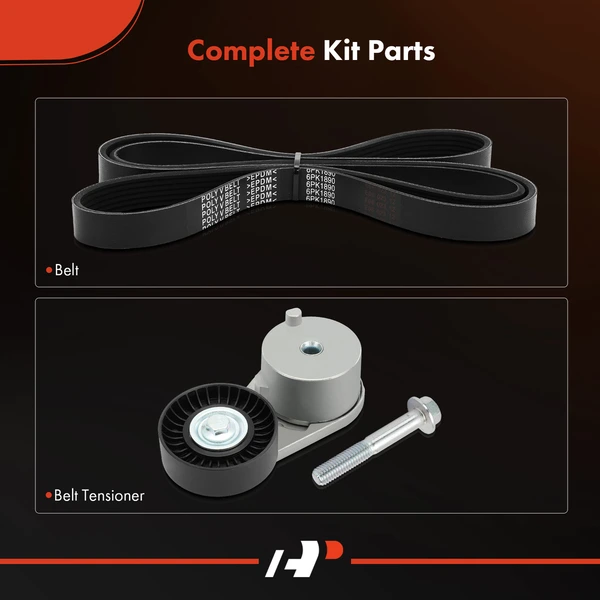 2 Pcs Serpentine Belt Drive Component Kit for Chevrolet S10 GMC Sonoma Isuzu