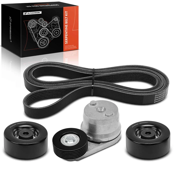 4 Pcs Serpentine Belt Drive Component Kit for 2007 Chevrolet Silverado 2500 HD Classic