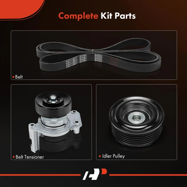 3 Pcs Serpentine Belt Drive Component Kit for Lexus GS430 2001-2004 Toyota Sequoia