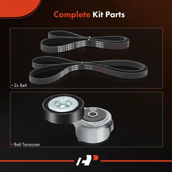 3 Pcs Serpentine Belt Drive Component Kit for Chrysler PT Cruiser Dodge Neon 2.4L