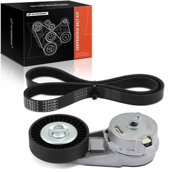 2 Pcs Serpentine Belt Drive Component Kit for 2002-2005 Chevrolet Cavalier