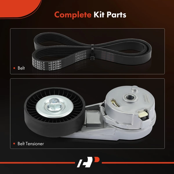 2 Pcs Serpentine Belt Drive Component Kit for Chevrolet Cobalt Pontiac G5 Saturn