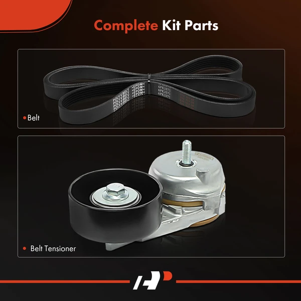 2 Pcs Serpentine Belt Drive Component Kit for Ford Taurus Mercury Sable 01-05