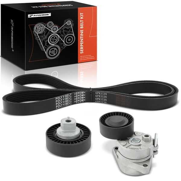 3 Pcs Serpentine Belt Drive Component Kit for 2001-2006 BMW 330Ci