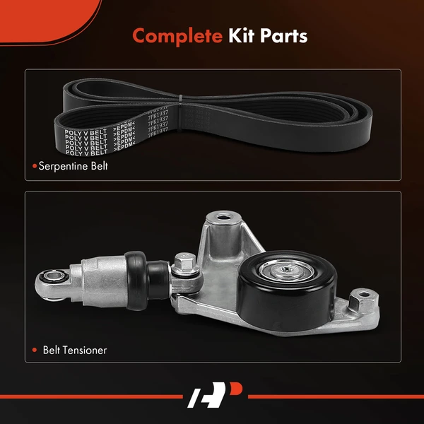 2 Pcs Serpentine Belt Drive Component Kit for Toyota Camry 2002-2006 RAV4 L4 2.4L