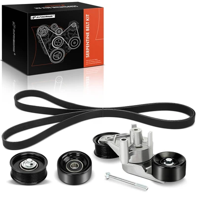 4 Pcs Serpentine Belt Drive Component Kit