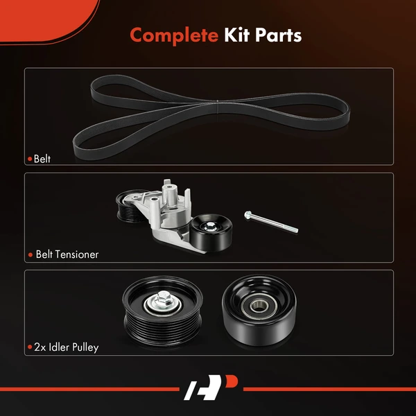A-Premium APTBK067 Belt + Belt Tensioner + Idler Pulley
