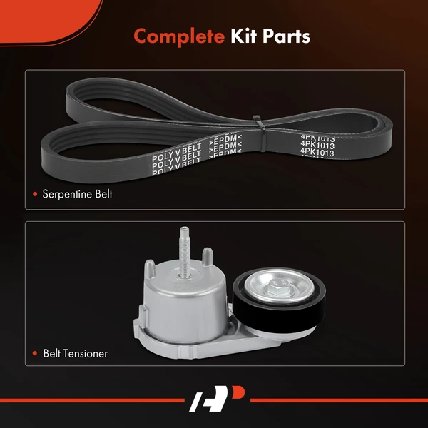 2 Pcs Serpentine Belt Drive Component Kit for Chevy Avalanche 2500 GMC Sierra 3500