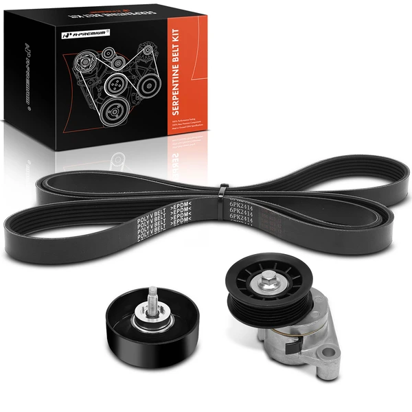 3 Pcs Serpentine Belt Drive Component Kit for 2002-2006 Chevrolet Silverado 2500 HD