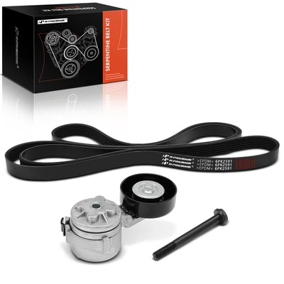 2 Pcs Serpentine Belt Drive Component Kit