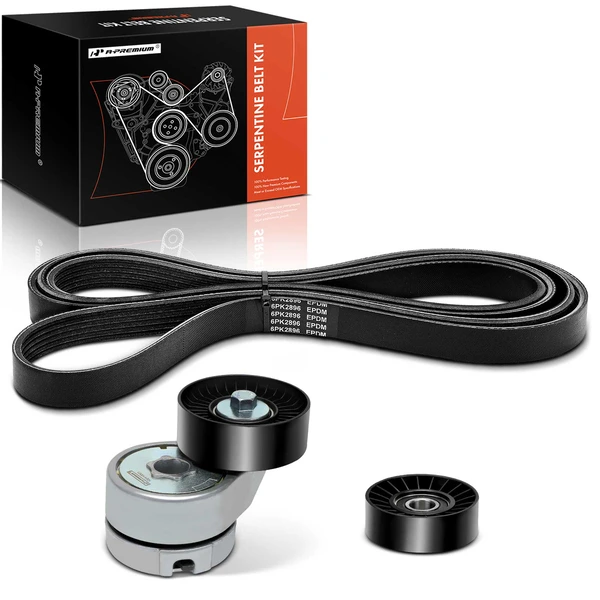 3 Pcs Serpentine Belt Drive Component Kit for Ford F-250 93-94 F-350 F-Super Duty