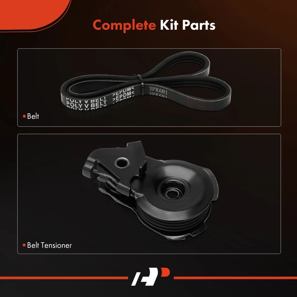 2 Pcs Water Pump Serpentine Belt Drive Component Kit for Ford Escape Mazda Mercury