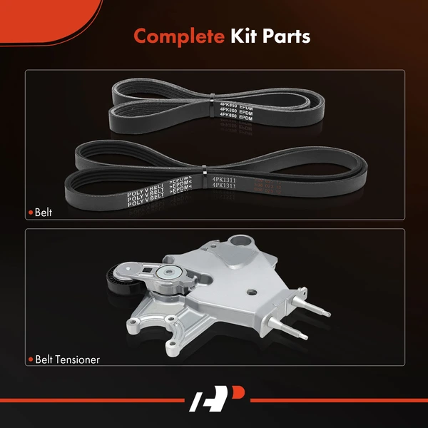 3 Pcs Serpentine Belt Drive Component Kit for Chrysler Plymouth Neon Dodge SX 2.0